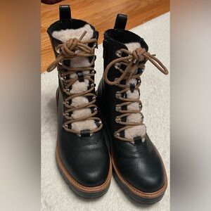 Nine West Combat Boots with faux fur tongue